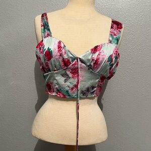 SHEIN Floral Camisole Top - Pink and Green